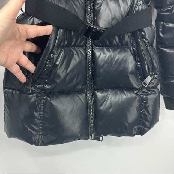 SAM. Belted Black Puffer Coat Goose Down Long Coat Womens 14 - Picture 3 of 14
